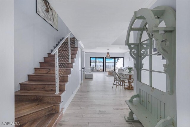 foyer entrance featuring light hardwood / wood-style flooring