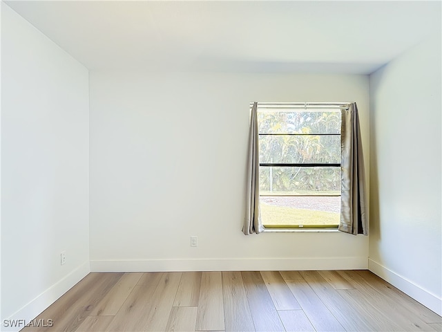 empty room featuring light wood-type flooring