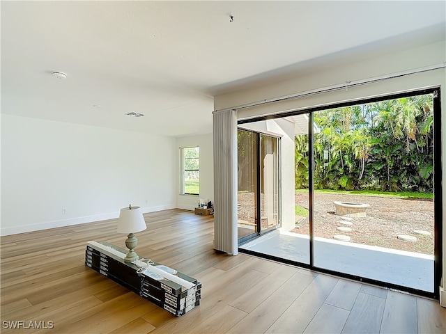 doorway featuring light wood-type flooring