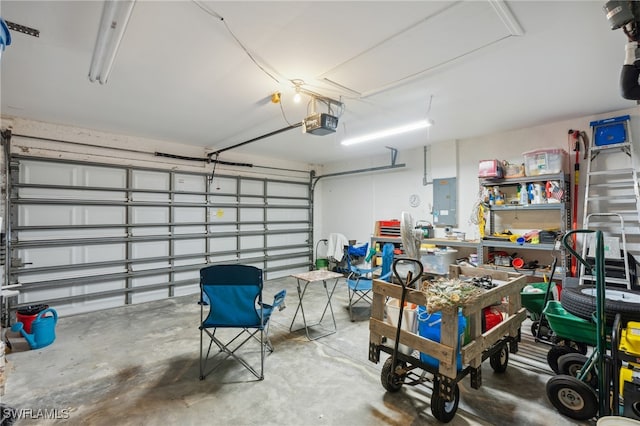 garage with electric panel