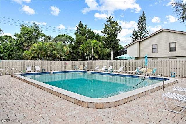 view of pool with a patio area