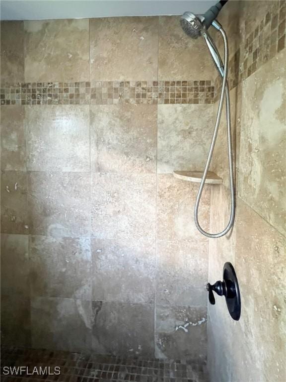 bathroom view of a tile shower