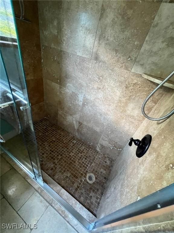 bathroom view of a tile shower