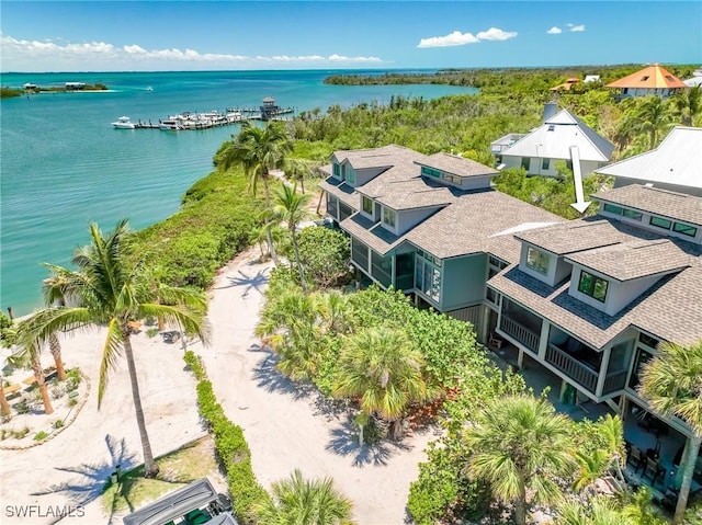 drone / aerial view of a nearby body of water