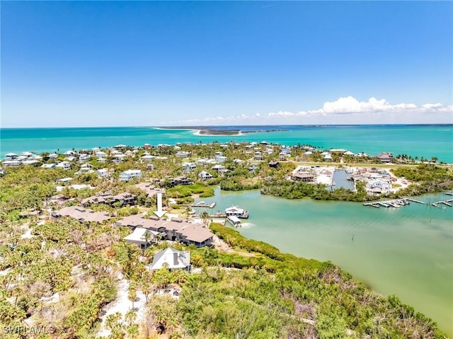 aerial view of a nearby body of water