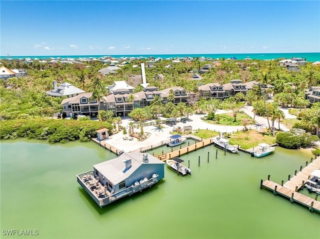 aerial view of a large body of water