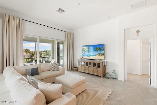 view of tiled living room