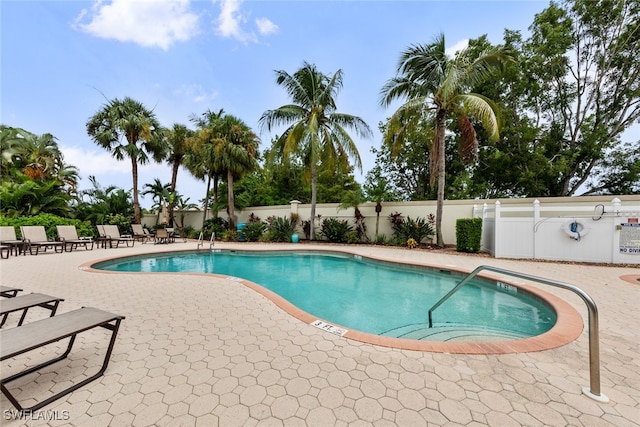 view of pool with a patio area