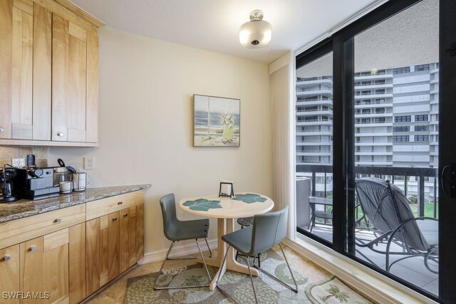 view of tiled dining room