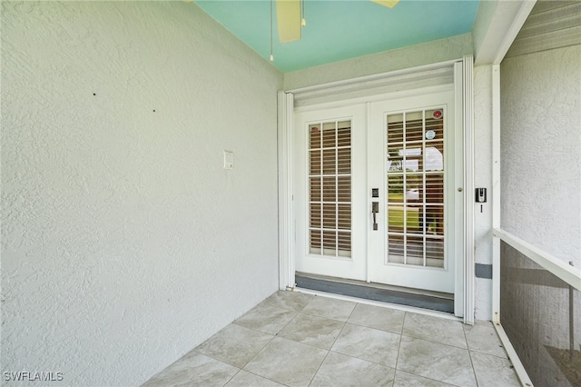 doorway to property with french doors