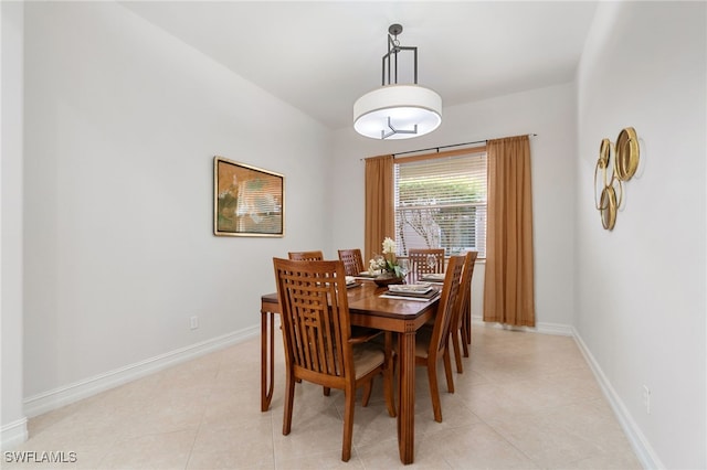 view of tiled dining room