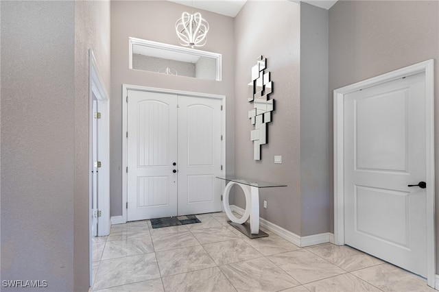 view of tiled entrance foyer