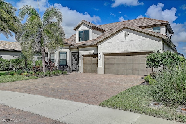 view of front of house with a garage