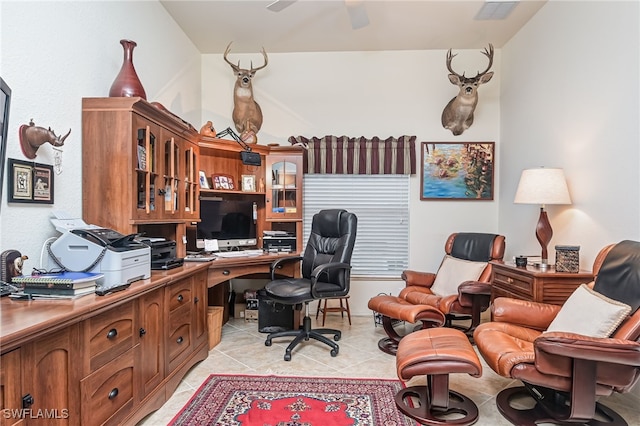 10260 Heritage Bay Blvd Unit 3526, Naples, FL 34120 - office space with light tile patterned floors, visible vents, and ceiling fan