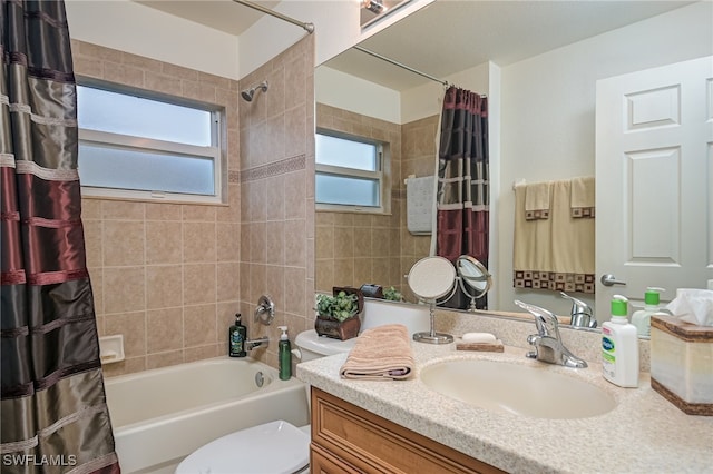 10260 Heritage Bay Blvd Unit 3526, Naples, FL 34120 - bathroom with shower / bath combo with shower curtain, toilet, and vanity