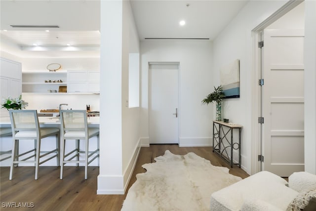 entrance foyer with dark wood-type flooring