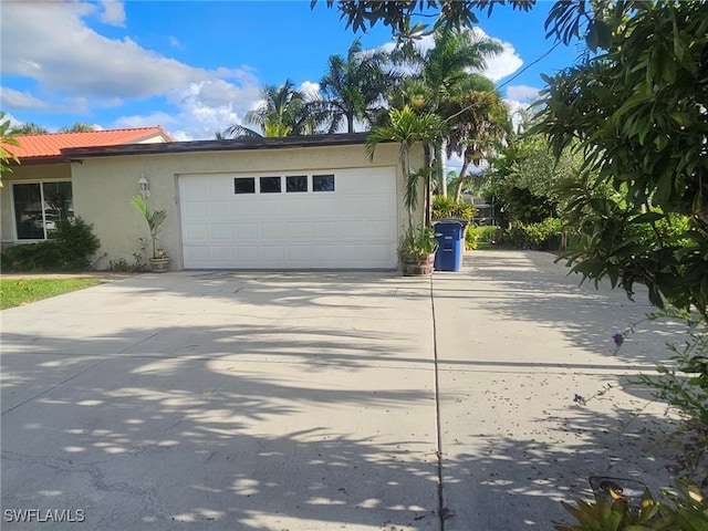 exterior space featuring a garage