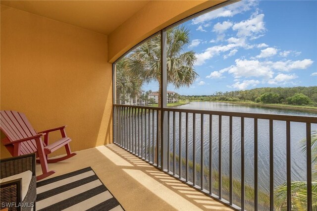 balcony with a water view