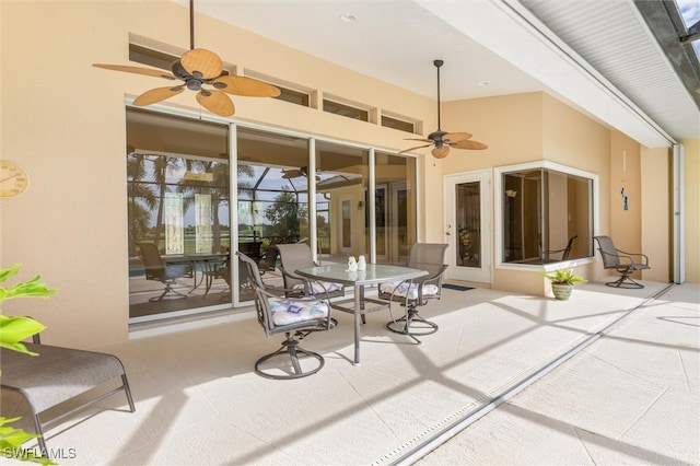 view of patio / terrace with ceiling fan