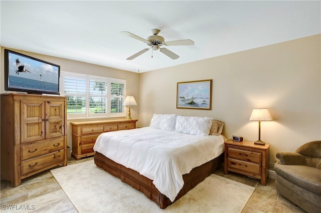 bedroom featuring ceiling fan