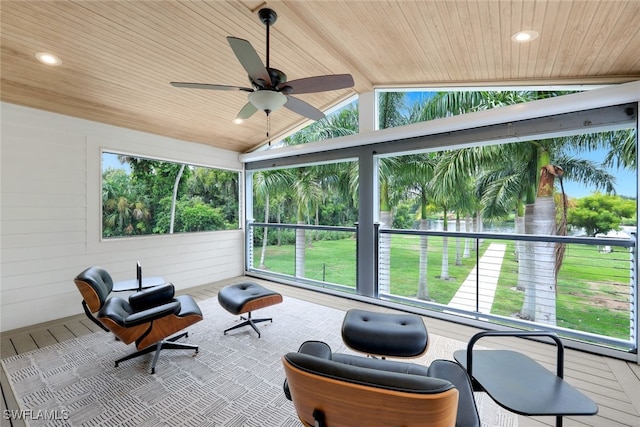 sunroom / solarium featuring wooden ceiling and a wealth of natural light