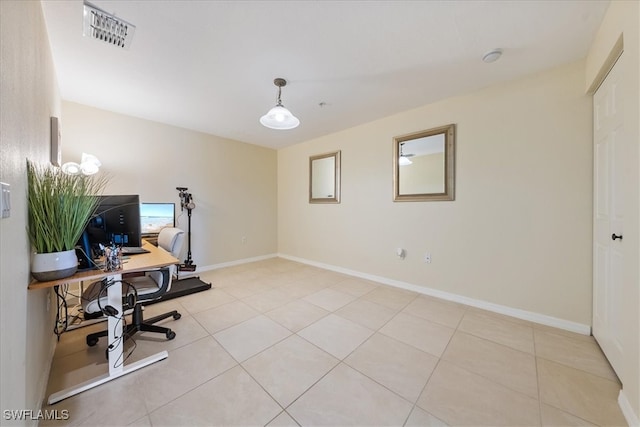 office featuring light tile patterned flooring