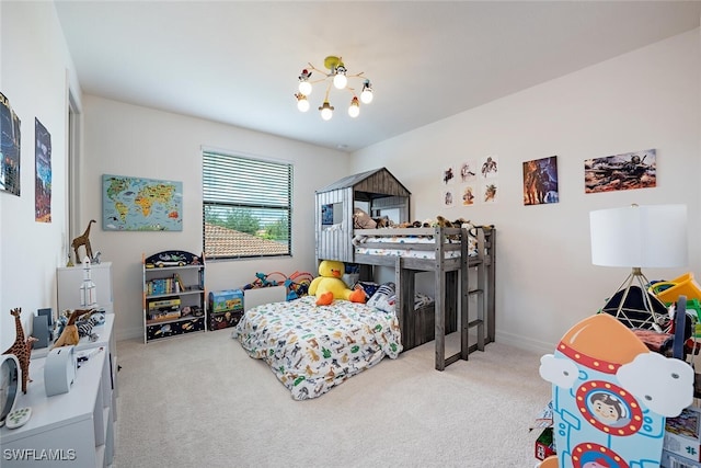 bedroom with carpet floors