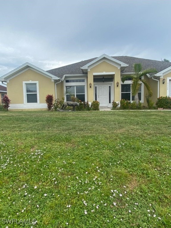 ranch-style house with a front yard