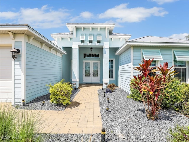 entrance to property with french doors