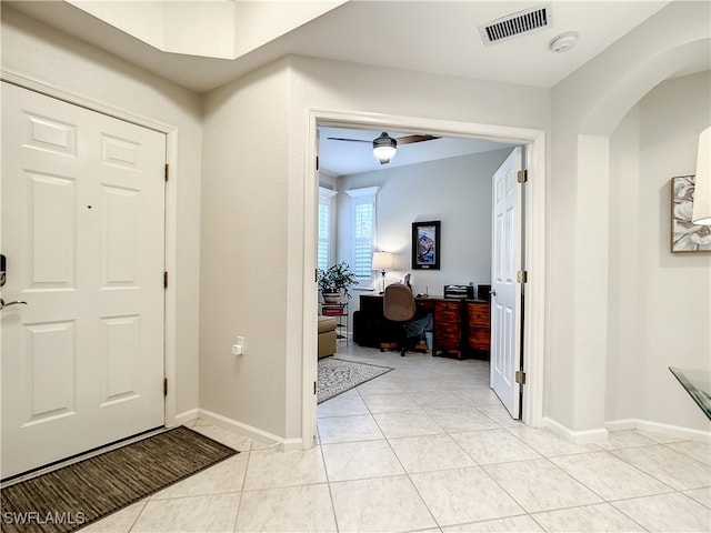 view of tiled foyer entrance