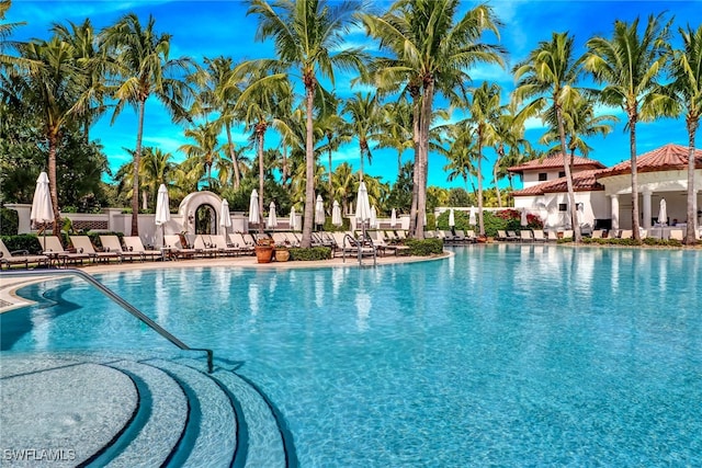 view of pool with a patio area