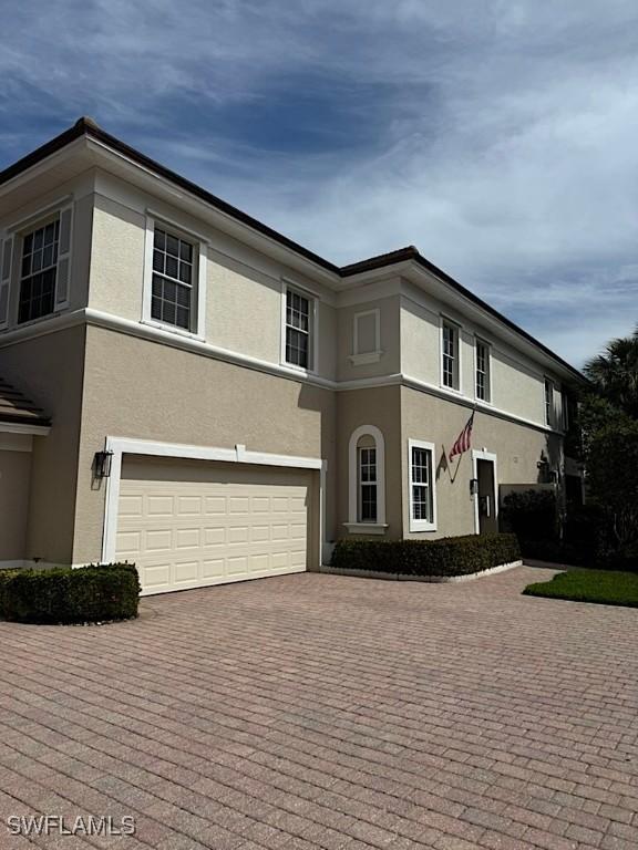 view of front property with a garage