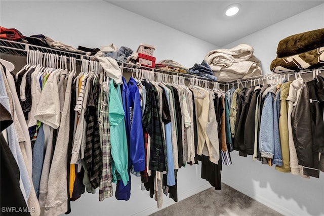 spacious closet with carpet flooring