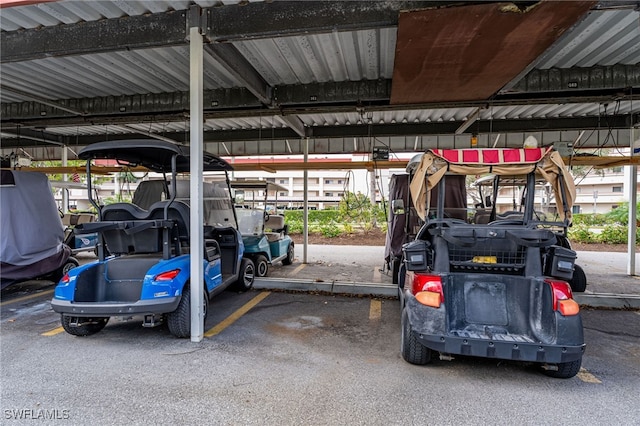 view of car parking featuring a carport