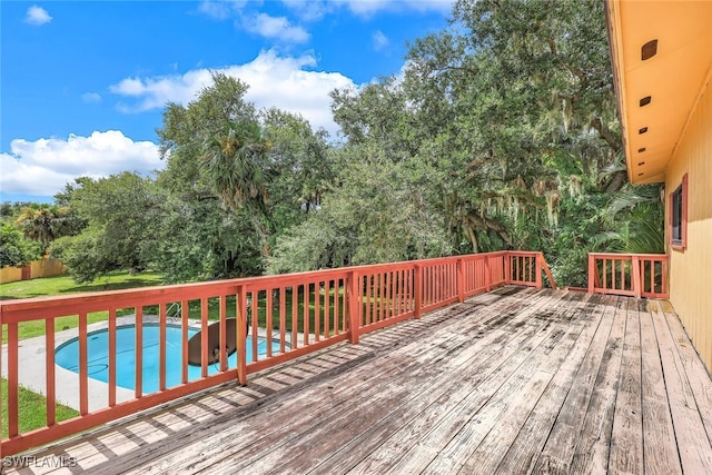 18191 Slater Rd, North Fort Myers, FL 33917 - wooden deck with an outdoor pool
