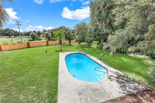 18191 Slater Rd, North Fort Myers, FL 33917 - view of pool featuring fence, a patio, a yard, and a fenced in pool