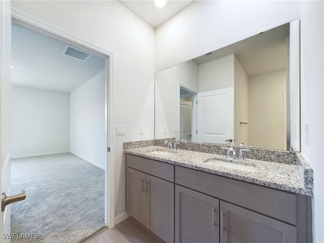 bathroom featuring double vanity