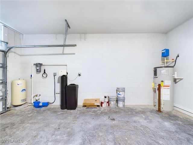 garage with water heater