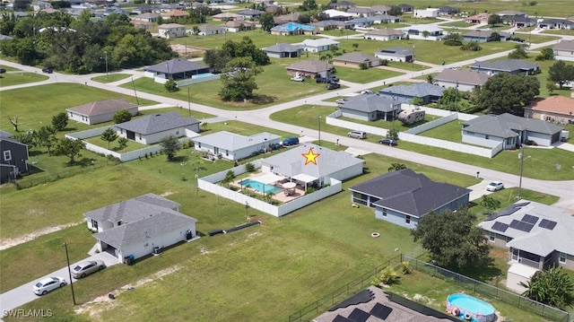 aerial view featuring a residential view