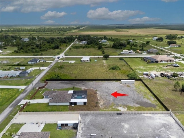 aerial view with a rural view