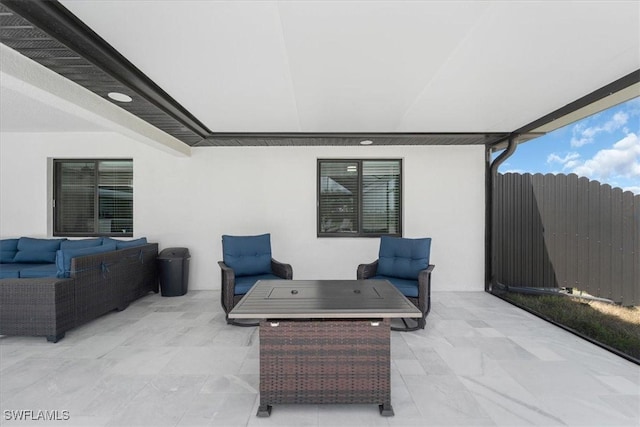 view of patio featuring an outdoor hangout area