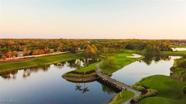 view of property's community with a water view