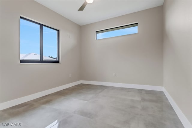 empty room with ceiling fan