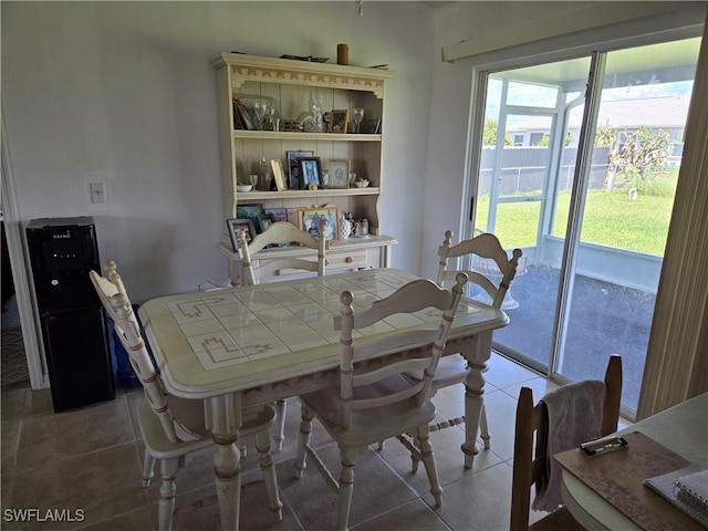 view of tiled dining area