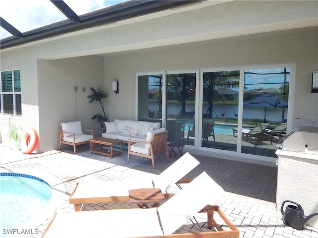 view of patio with an outdoor living space