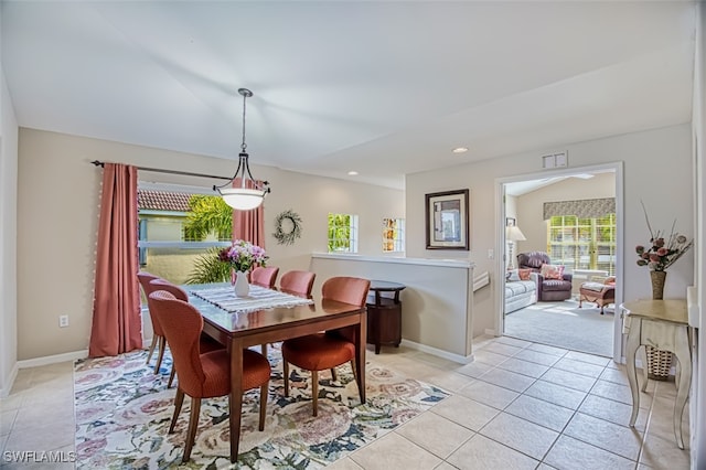 view of tiled dining room