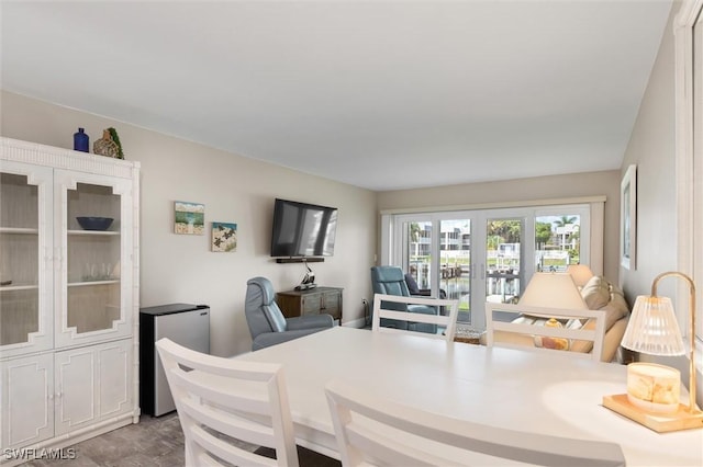 dining room featuring french doors