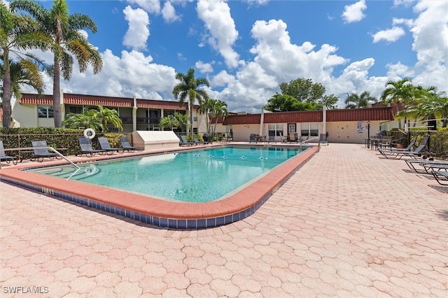 view of pool with a patio area