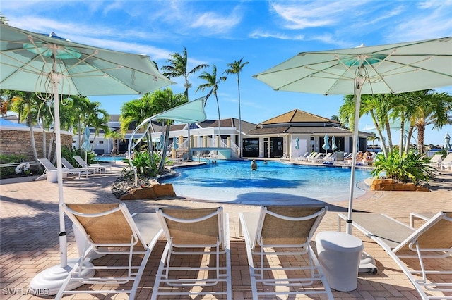 pool featuring a patio