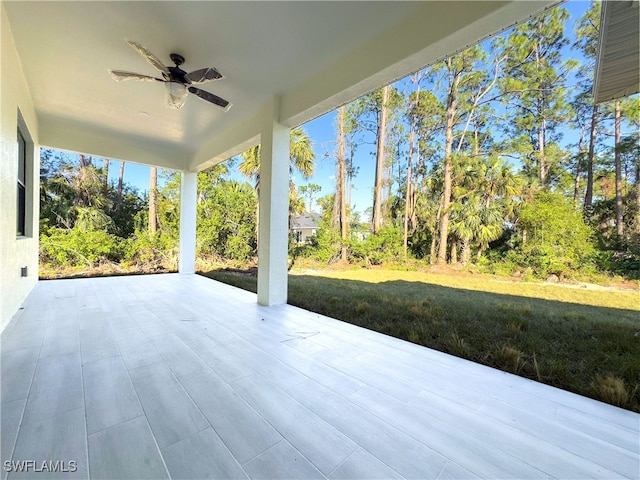 view of patio / terrace with ceiling fan